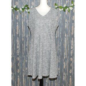 Gilli Women's Gray Dress Plus Size 1X Sleeveless Fit 'N' Flare Stretch V-Neck